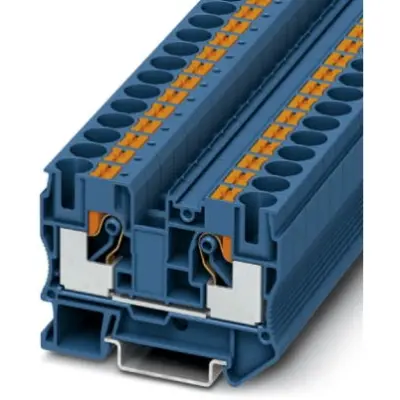 Through terminal block, push-in connection, 0.5-16 mm², 2 pole, 57 A, 8 kV, blue, 3212123 - 1