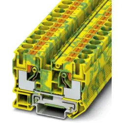Protective conductor terminal, push-in connection, 0.5-16 mm², 2 pole, 8 kV, yellow/green, 3212131