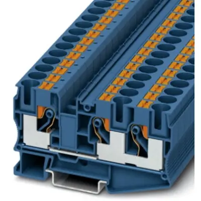 Through terminal block, push-in connection, 0.5-16 mm², 3 pole, 57 A, 8 kV, blue, 3208747 - 1