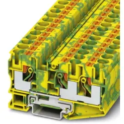 Protective conductor terminal, push-in connection, 0.5-16 mm², 3 pole, 8 kV, yellow/green, 3208745