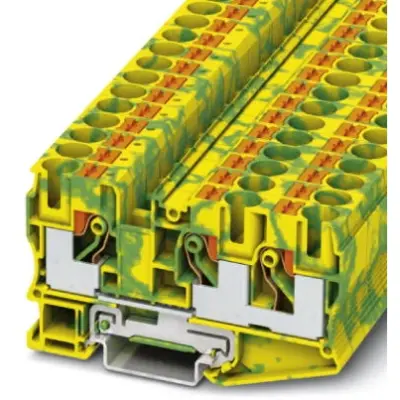 Protective conductor terminal, push-in connection, 0.5-16 mm², 3 pole, 8 kV, yellow/green, 3208745 - 1