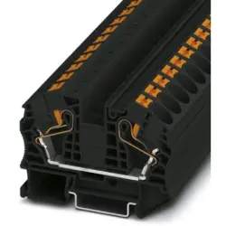 Through terminal block, push-in connection, 0.5-25 mm², 2 pole, 76 A, 8 kV, black, 3212145