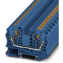 Through terminal block, push-in connection, 0.5-25 mm², 2 pole, 76 A, 8 kV, blue, 3212142