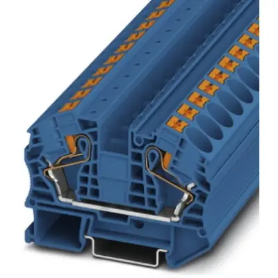 Through terminal block, push-in connection, 0.5-25 mm², 2 pole, 76 A, 8 kV, blue, 3212142 - 1