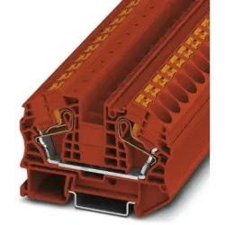 Through terminal block, push-in connection, 0.5-25 mm², 2 pole, 76 A, 8 kV, red, 3212146