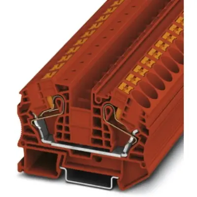 Through terminal block, push-in connection, 0.5-25 mm², 2 pole, 76 A, 8 kV, red, 3212146 - 1