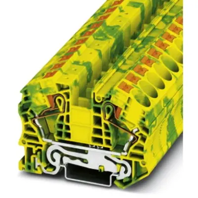 Protective conductor terminal, push-in connection, 0.5-25 mm², 2 pole, 8 kV, yellow/green, 3212147 - 1
