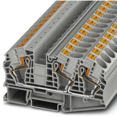 Through terminal block, push-in connection, 0.5-25 mm², 3 pole, 76 A, 8 kV, gray, 3208760 - 1