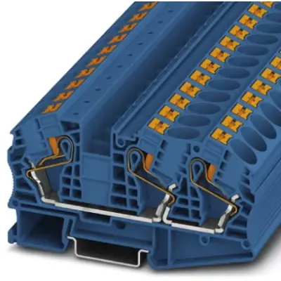 Through terminal block, push-in connection, 0.5-25 mm², 3 pole, 76 A, 8 kV, blue, 3208773 - 1
