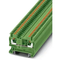 Through terminal block, push-in connection, 0.14-4.0 mm², 1 pole, 24 A, 8 kV, green, 3209513