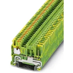 Protective conductor terminal, push-in connection, 0.14-4.0 mm², 2 pole, 6 kV, yellow/green, 3210059