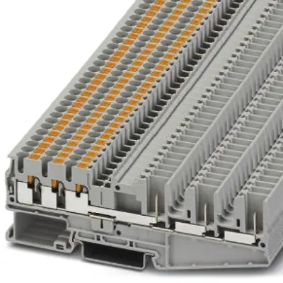 Through terminal block, push-in connection, 0.14-4.0 mm², 6 pole, 24 A, 6 kV, gray, 3040044 - 1