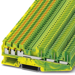 Protective conductor terminal, push-in connection, 0.14-4.0 mm², 6 pole, 6 kV, yellow/green, 3040052
