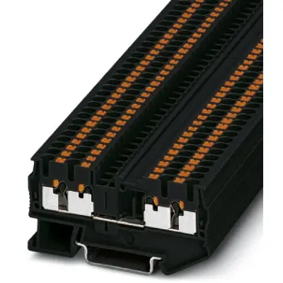 Through terminal block, push-in connection, 0.14-4.0 mm², 4 pole, 24 A, 8 kV, black, 3214424 - 1