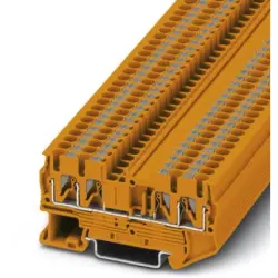 Through terminal block, push-in connection, 0.14-4.0 mm², 4 pole, 24 A, 8 kV, orange, 3001373