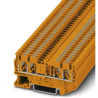 Through terminal block, push-in connection, 0.14-4.0 mm², 4 pole, 24 A, 8 kV, orange, 3001373 - 1