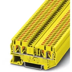Through terminal block, push-in connection, 0.14-4.0 mm², 4 pole, 24 A, 8 kV, yellow, 3209583