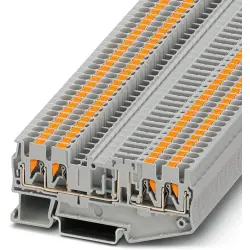 Disconnect terminal, push-in connection, 0.14-4.0 mm², 4 pole, 20 A, 6 kV, gray, 3210208