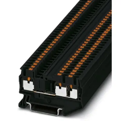 Through terminal block, push-in connection, 0.14-4.0 mm², 3 pole, 24 A, 8 kV, black, 3211252 - 1