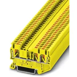 Through terminal block, push-in connection, 0.14-4.0 mm², 3 pole, 24 A, 8 kV, yellow, 3209553