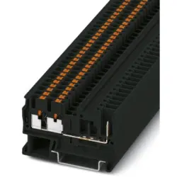 Through terminal block, push-in connection, 0.14-4.0 mm², 1 pole, 24 A, 6 kV, black, 3209647
