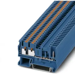 Through terminal block, push-in connection, 0.14-4.0 mm², 1 pole, 24 A, 6 kV, blue, 3209646