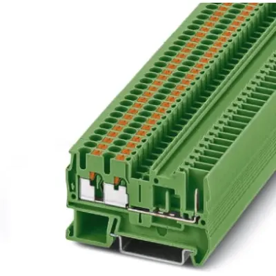 Through terminal block, push-in connection, 0.14-4.0 mm², 1 pole, 24 A, 6 kV, green, 3209636 - 1