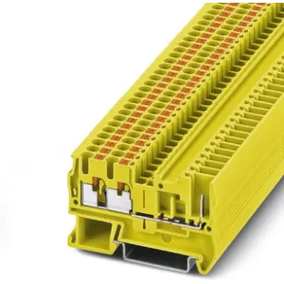 Through terminal block, push-in connection, 0.14-4.0 mm², 1 pole, 24 A, 6 kV, yellow, 3209635 - 1