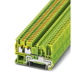 Protective conductor terminal, push-in connection, 0.14-4.0 mm², 3 pole, 6 kV, yellow/green, 3209659