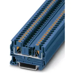 Through terminal block, push-in connection, 0.2-6.0 mm², 2 pole, 32 A, 8 kV, blue, 3211760