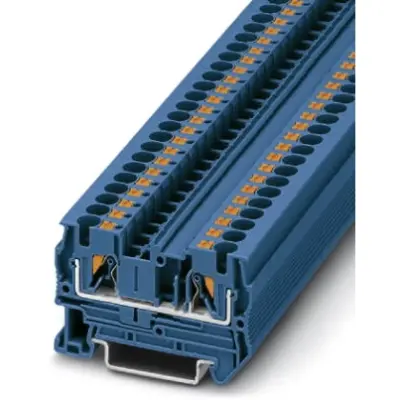 Through terminal block, push-in connection, 0.2-6.0 mm², 2 pole, 32 A, 8 kV, blue, 3211760 - 1