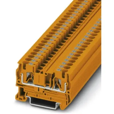 Through terminal block, push-in connection, 0.2-6.0 mm², 2 pole, 32 A, 8 kV, orange, 3211758 - 1