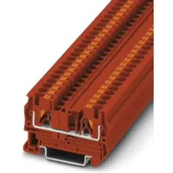 Through terminal block, push-in connection, 0.2-6.0 mm², 2 pole, 32 A, 8 kV, red, 3211777