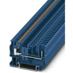 Through terminal block, push-in connection, 0.2-6.0 mm², 2 pole, 32 A, 8 kV, blue, 3212007