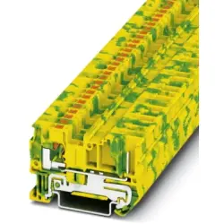 Protective conductor terminal, push-in connection, 0.2-6.0 mm², 2 pole, 8 kV, yellow/green, 3211942