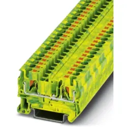 Protective conductor terminal, push-in connection, 0.2-6.0 mm², 2 pole, 8 kV, yellow/green, 3211766