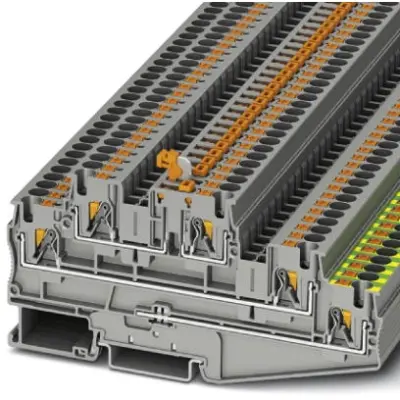 Disconnect terminal, push-in connection, 0.2-6.0 mm², 5 pole, 30 A, 6 kV, gray, 3002617 - 1