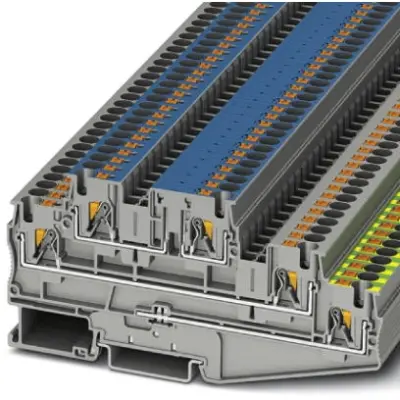 Protective conductor terminal, push-in connection, 0.2-6.0 mm², 30 A, 6 kV, gray, 3002614 - 1