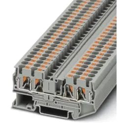 Through terminal block, push-in connection, 0.2-6.0 mm², 4 pole, 32 A, 8 kV, gray, 3211797