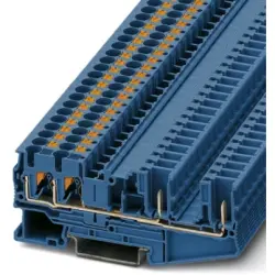 Through terminal block, push-in connection, 0.2-6.0 mm², 4 pole, 32 A, 8 kV, blue, 3212000
