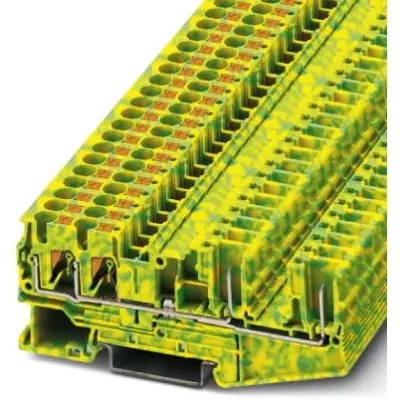 Protective conductor terminal, push-in connection, 0.2-6.0 mm², 4 pole, 8 kV, yellow/green, 3211999 - 1