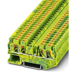 Protective conductor terminal, push-in connection, 0.2-6.0 mm², 4 pole, 8 kV, yellow/green, 3211809