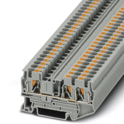 Through terminal block, push-in connection, 0.2-6.0 mm², 3 pole, 32 A, 8 kV, gray, 3211771