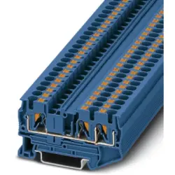 Through terminal block, push-in connection, 0.2-6.0 mm², 3 pole, 32 A, 8 kV, blue, 3211775