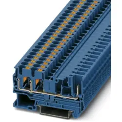 Through terminal block, push-in connection, 0.2-6.0 mm², 3 pole, 32 A, 8 kV, blue, 3212201