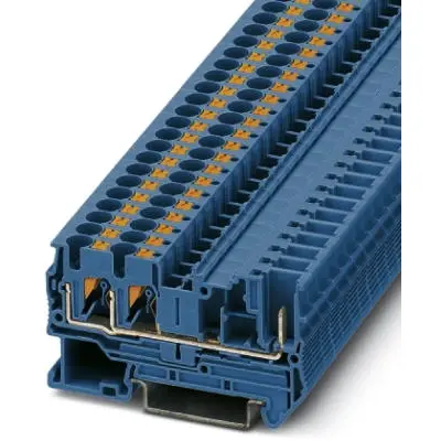 Through terminal block, push-in connection, 0.2-6.0 mm², 3 pole, 32 A, 8 kV, blue, 3212201 - 1