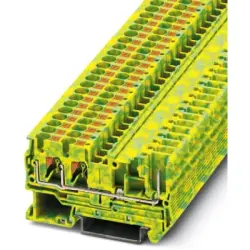 Protective conductor terminal, push-in connection, 0.2-6.0 mm², 3 pole, 8 kV, yellow/green, 3212202