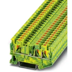 Protective conductor terminal, push-in connection, 0.2-6.0 mm², 3 pole, 8 kV, yellow/green, 3211780
