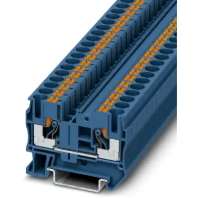 Through terminal block, push-in connection, 0.5-10 mm², 2 pole, 41 A, 8 kV, blue, 3211819 - 1