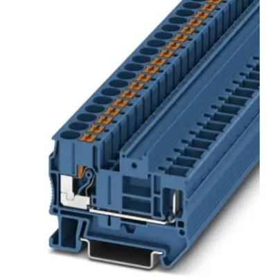 Through terminal block, push-in connection, 0.5-10 mm², 2 pole, 41 A, 8 kV, blue, 3061761 - 1